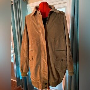 Vintage Denim 24/7 Corduroy Jacket With Zippers Brown Plus Size Pockets